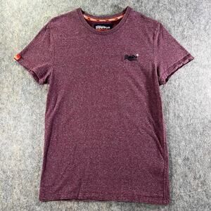 Superdry The Orange Label Tee Shirt / Men Small / Heather Maroon Burgundy Cotton